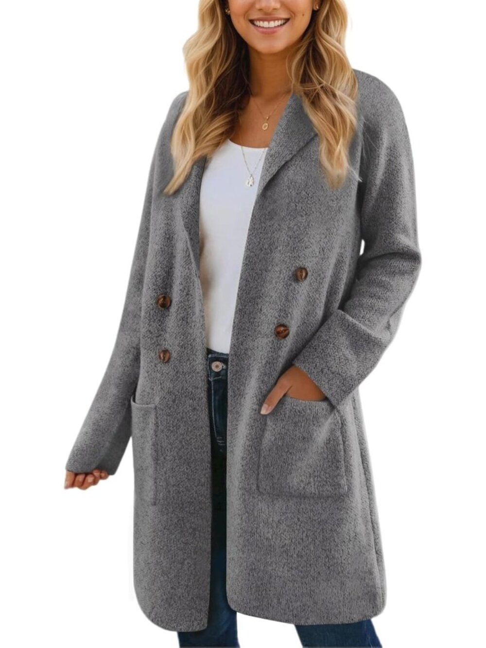 Cozy Women's Long Open Front Cardigan Sweater for Fall - Stylish Coatigan